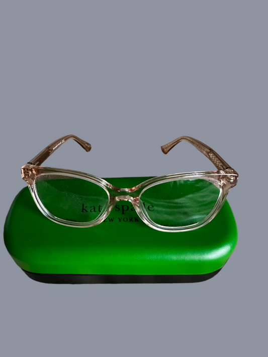 Kate Spade RX Frames in clear taupe/nude/rosegold