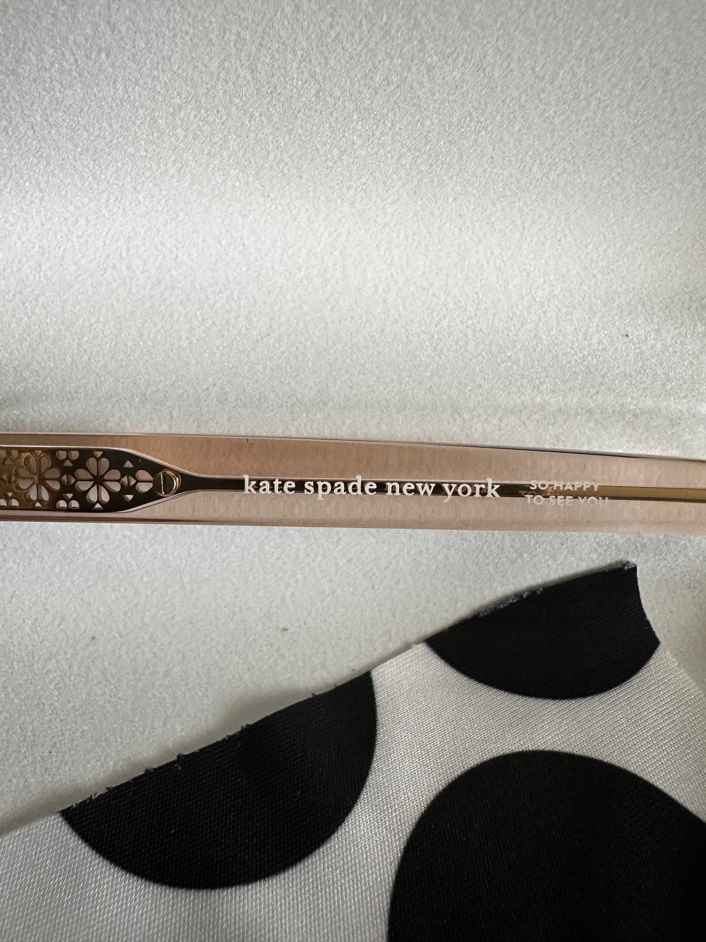 Kate Spade RX Frames in clear taupe/nude/rosegold