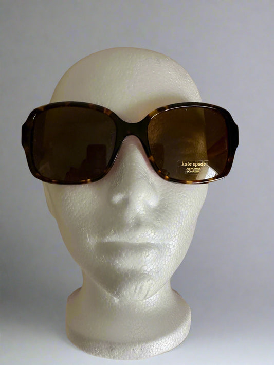 Kate Spade Tortoise Shell Sunglasses with cool rasberry-colored accents