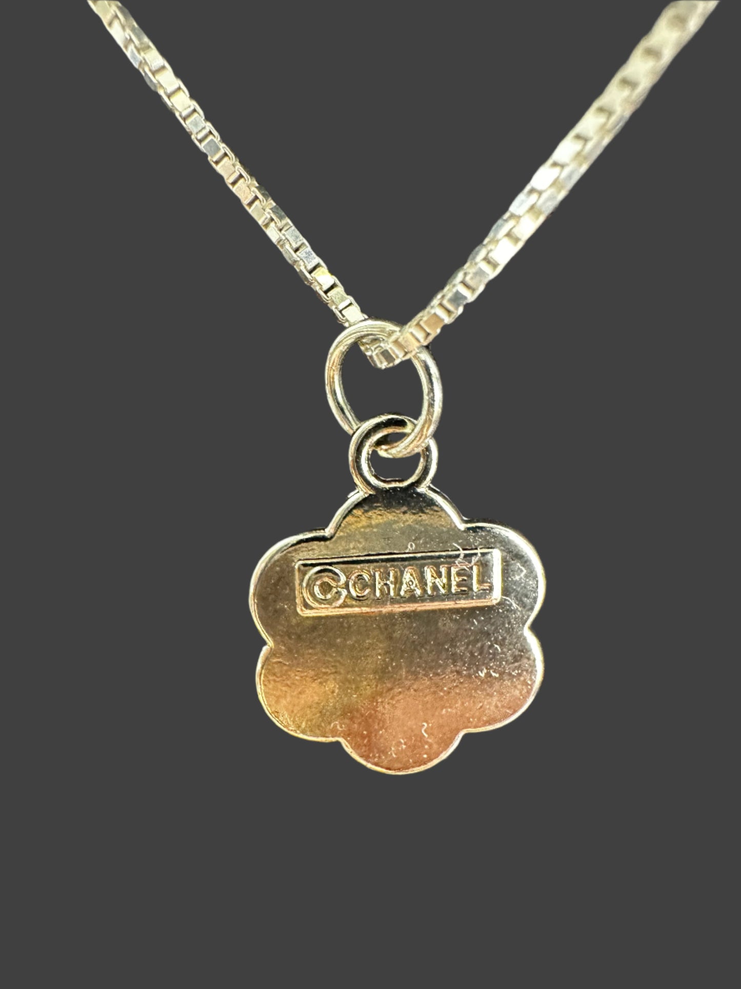 Upcycled Camilla Charm on unbranded 18" Sterling Silver Necklace
