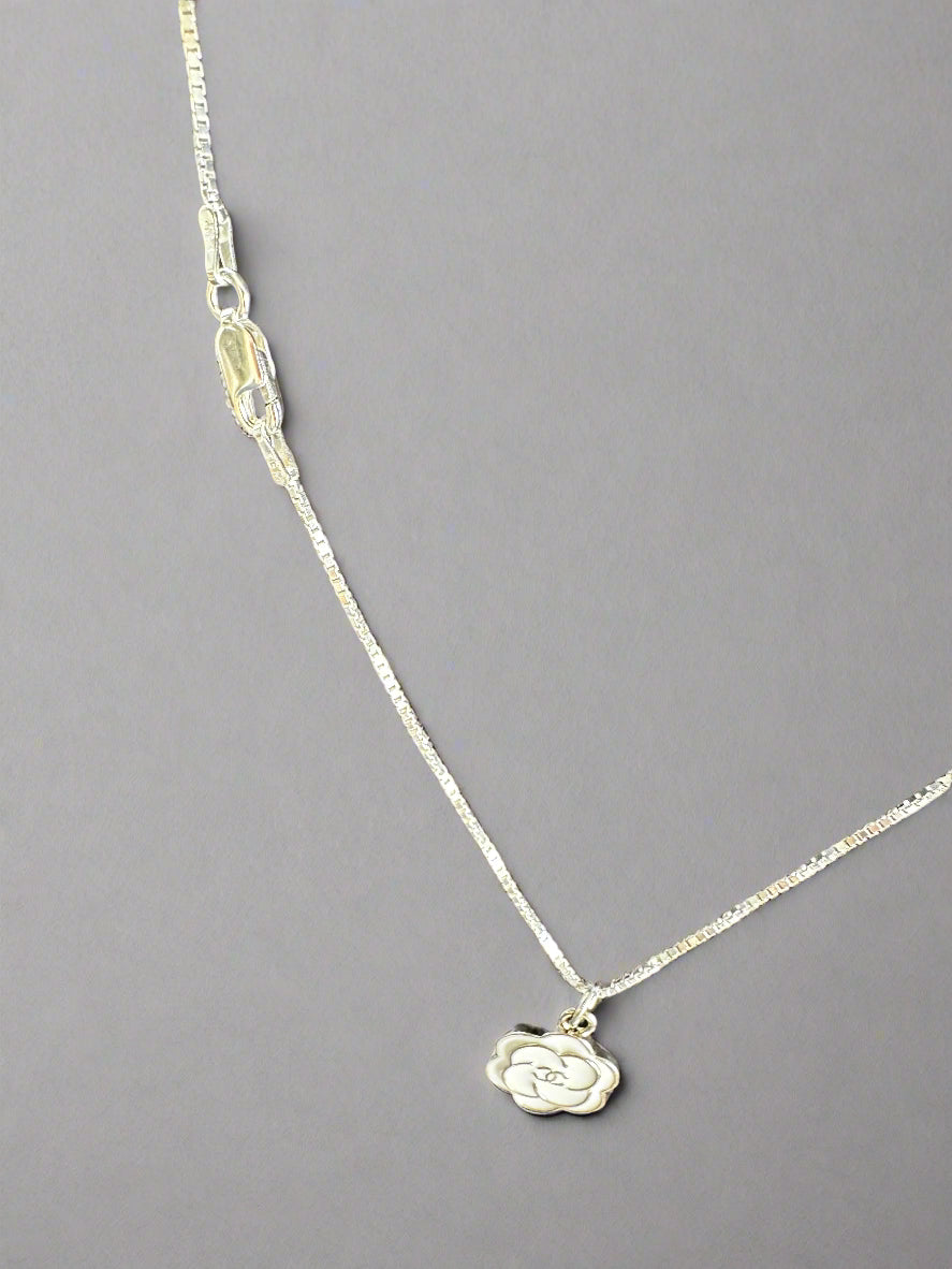 Upcycled Camilla Charm on unbranded 18" Sterling Silver Necklace