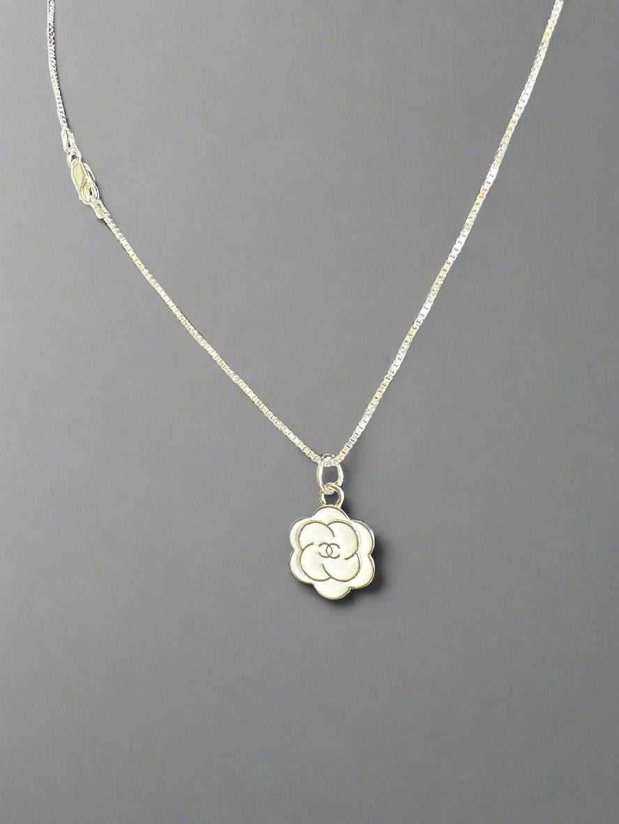 Upcycled Camilla Charm on unbranded 18" Sterling Silver Necklace