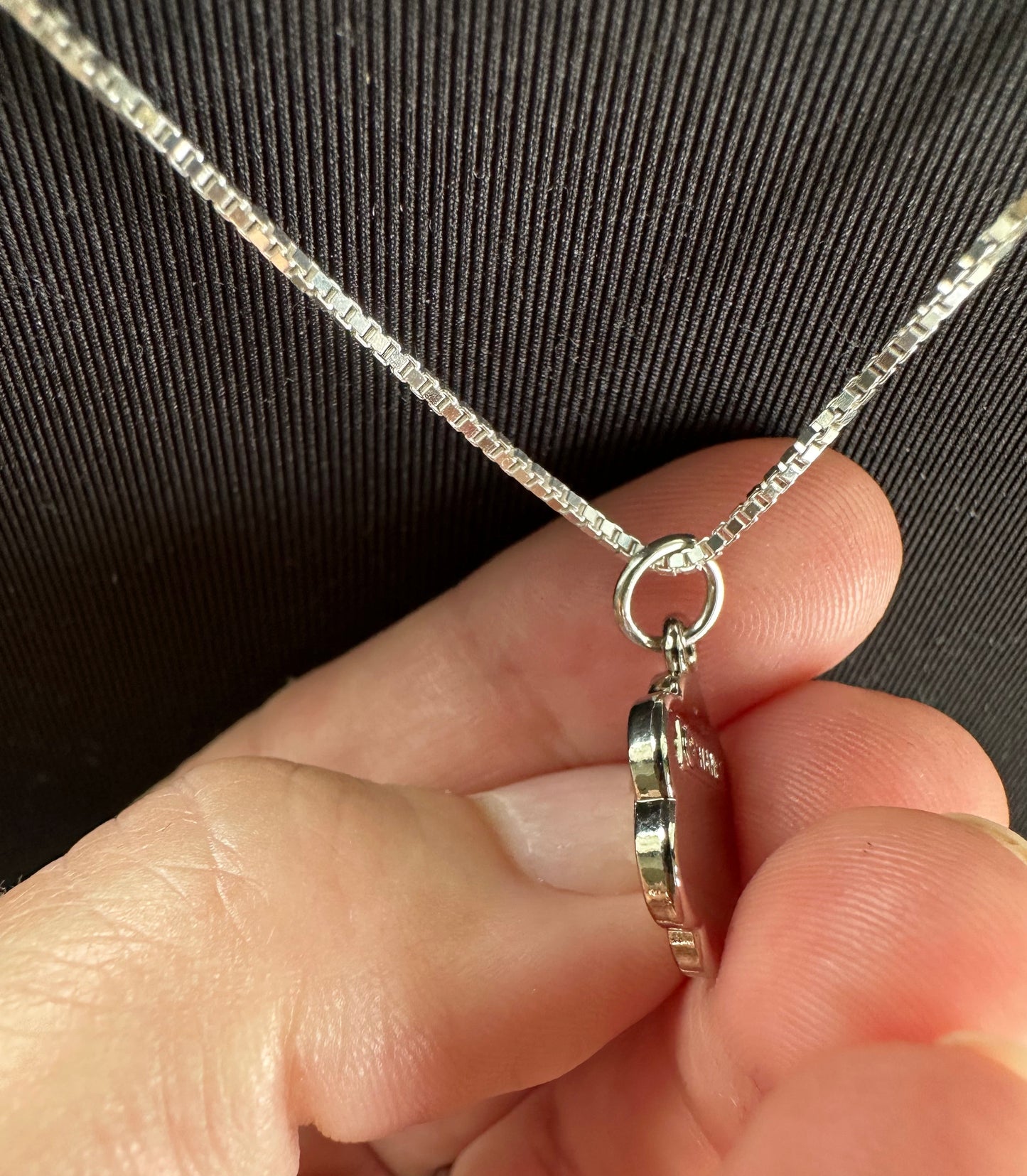 Upcycled Camilla Charm on unbranded 18" Sterling Silver Necklace