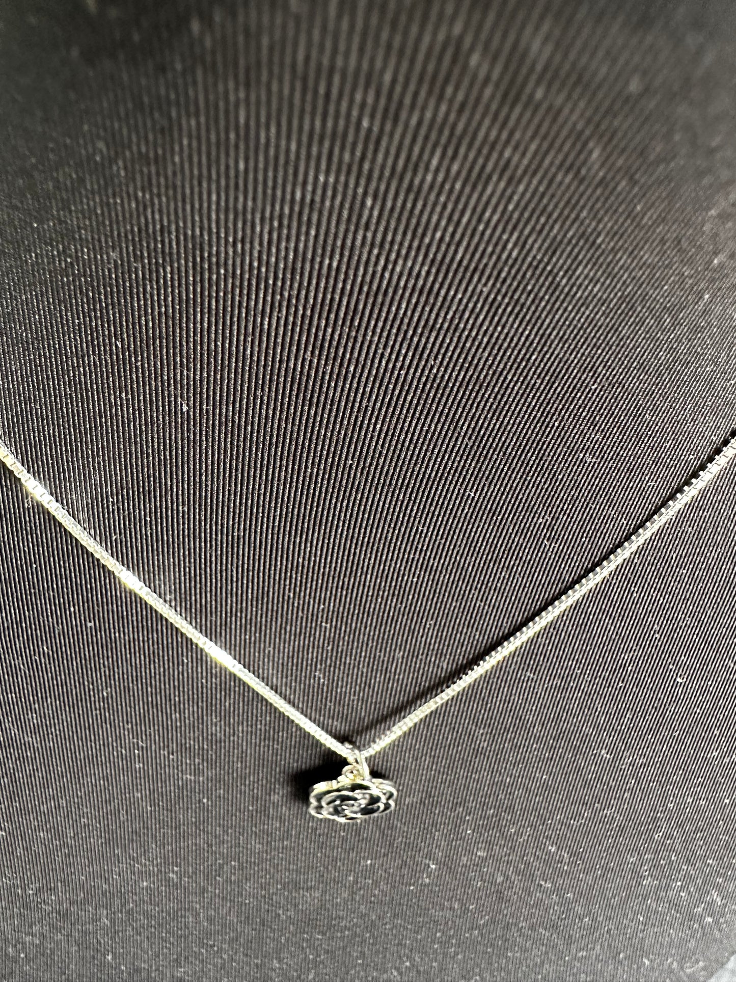 Upcycled Chanel Camilla Flower Charm on .925 Silver Chain