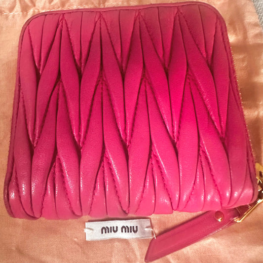 Miu Miu Small Nappa Matelassé Wallet