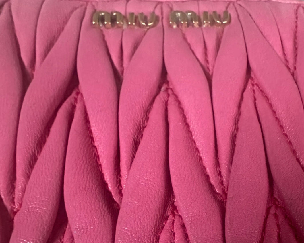 Miu Miu Small Nappa Matelassé Wallet