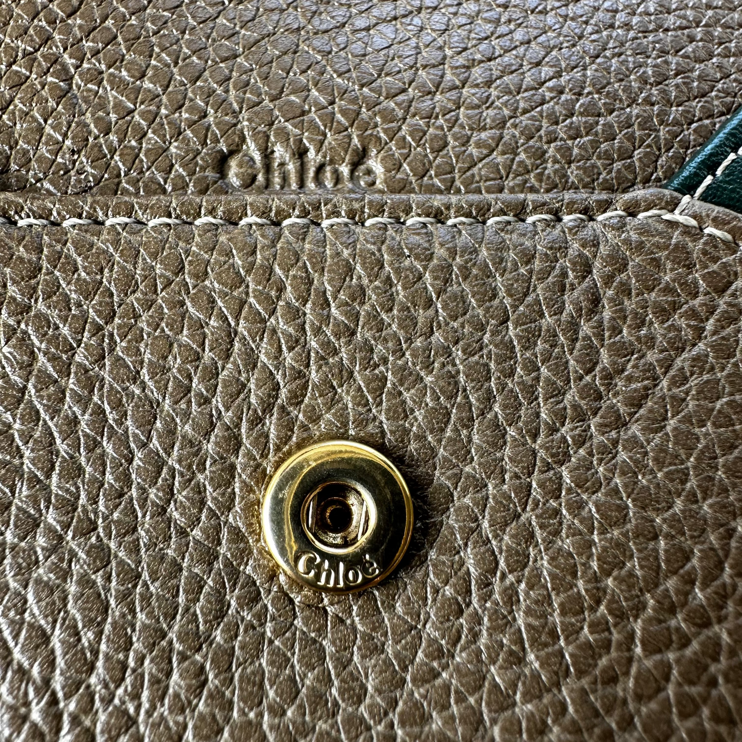 Chloe Tri-color envelope Clutch in Blush, Evergreen, and Taupe