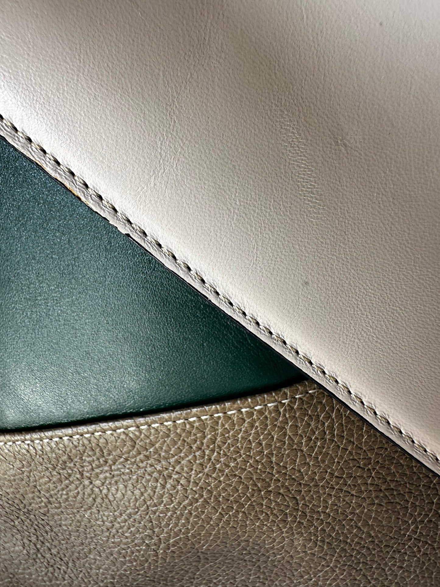 Chloe Tri-color envelope Clutch in Blush, Evergreen, and Taupe