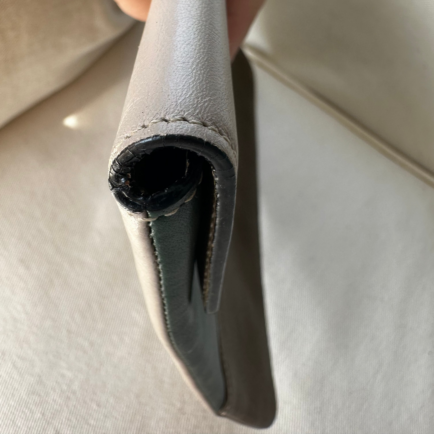 Chloe Tri-color envelope Clutch in Blush, Evergreen, and Taupe