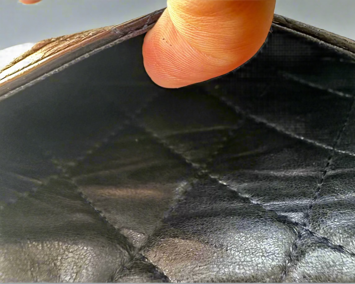 Chanel Black Quilted Wild Stitch Lambskin Leather Wallet