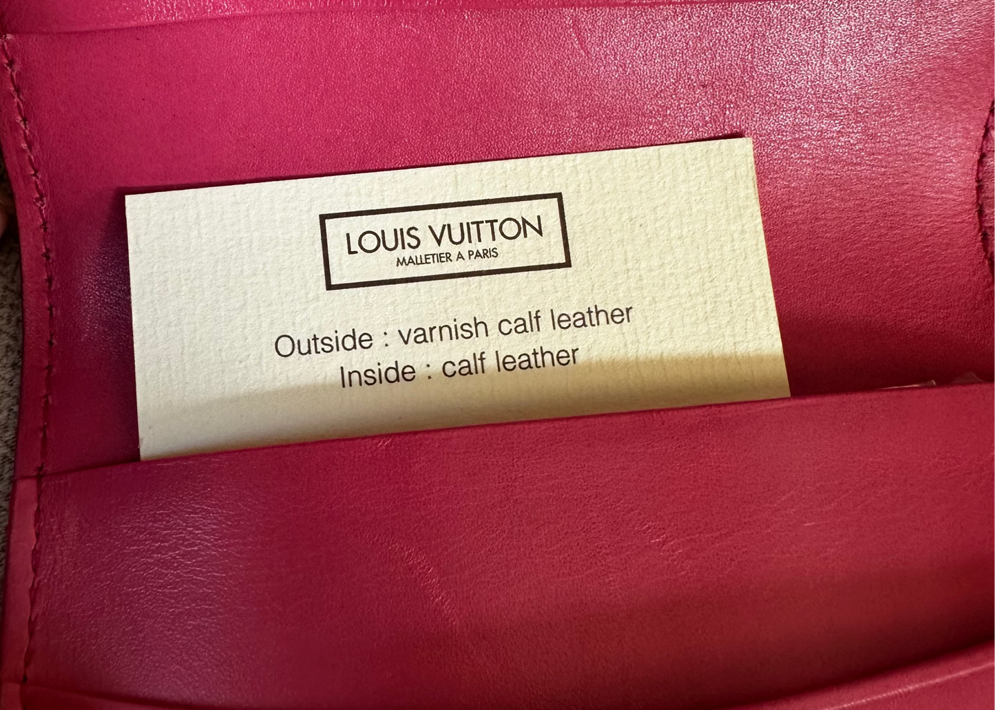 Louis Vuitton Vernis Card Holder in Watermelon/Pommes D'Amour
