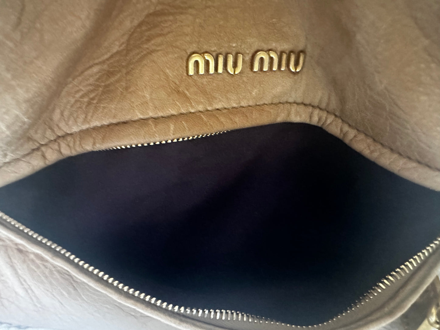 Mui Mui Matelasse Hand Bag Leather 2way