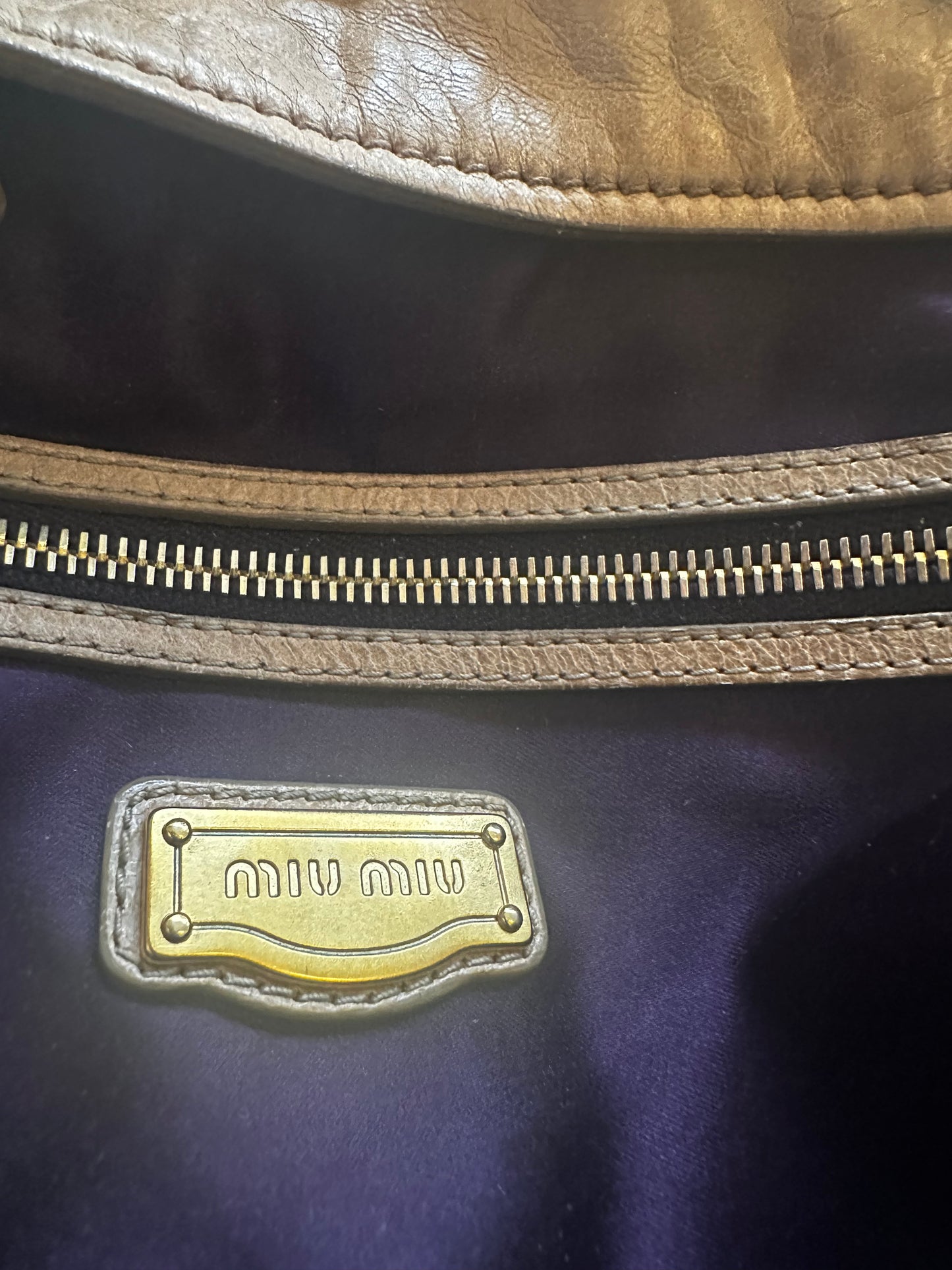 Mui Mui Matelasse Hand Bag Leather 2way