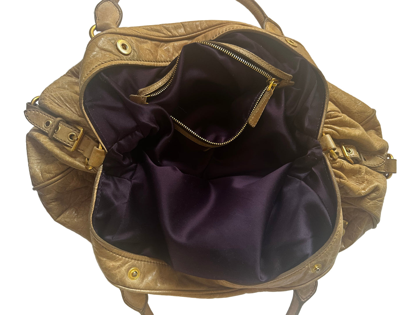Mui Mui Matelasse Hand Bag Leather 2way