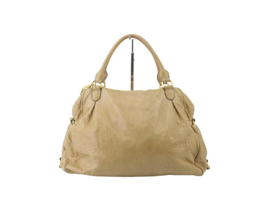 Mui Mui Matelasse Hand Bag Leather 2way