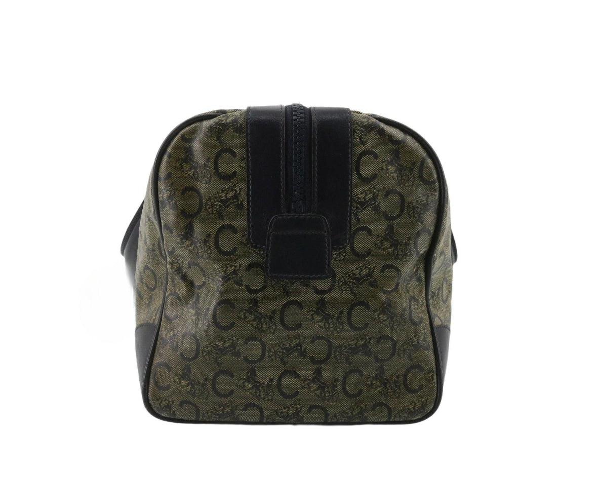 Céline CELINE Horse Carriage Macadam Canvas Hand Bag with Leather trim