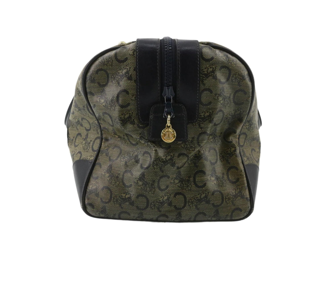 Céline CELINE Horse Carriage Macadam Canvas Hand Bag with Leather trim