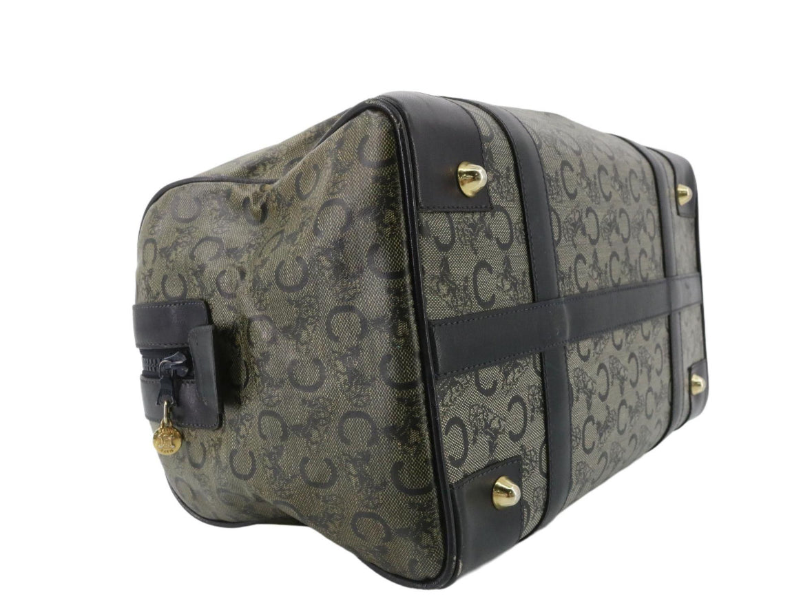Céline CELINE Horse Carriage Macadam Canvas Hand Bag with Leather trim