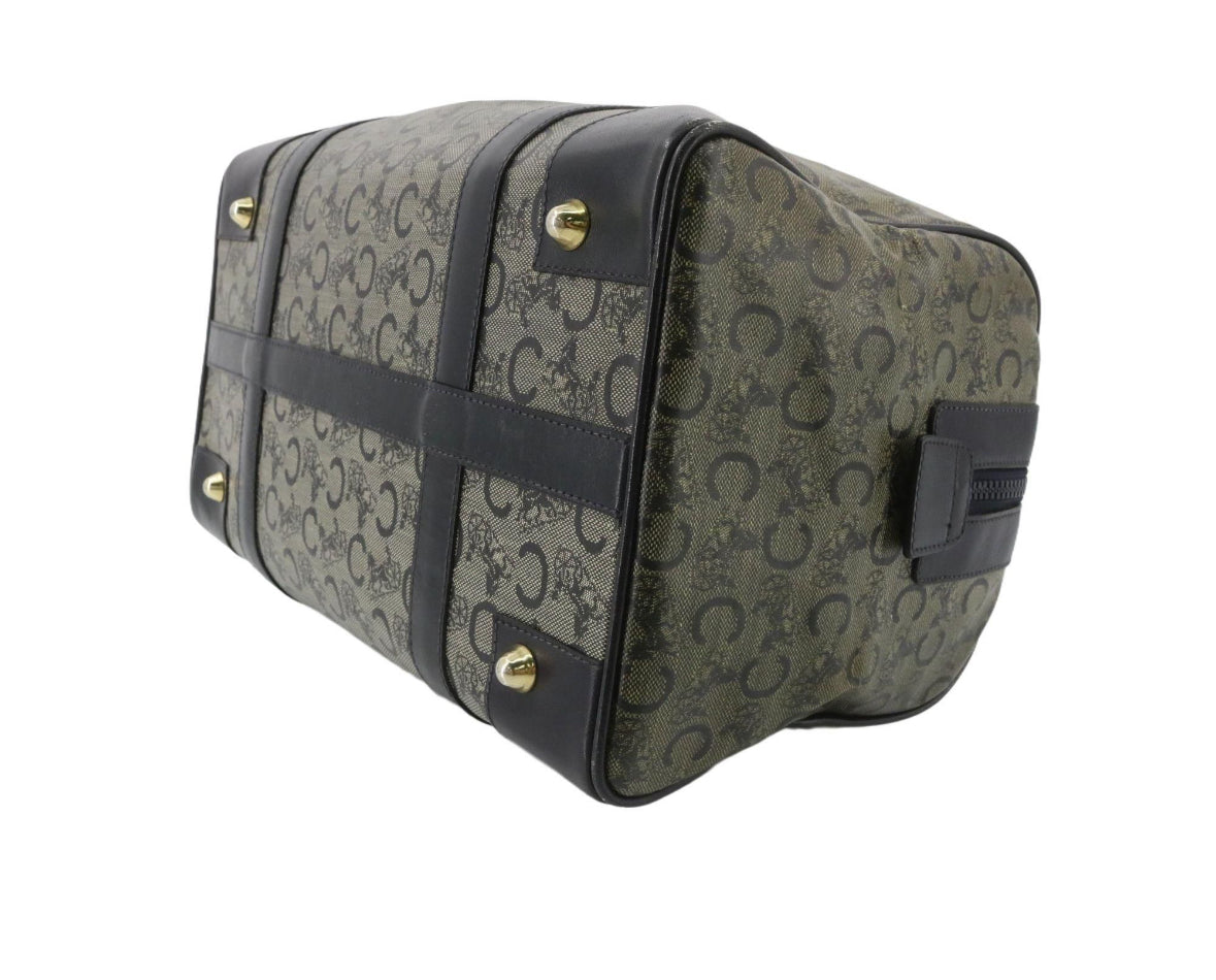Céline CELINE Horse Carriage Macadam Canvas Hand Bag with Leather trim