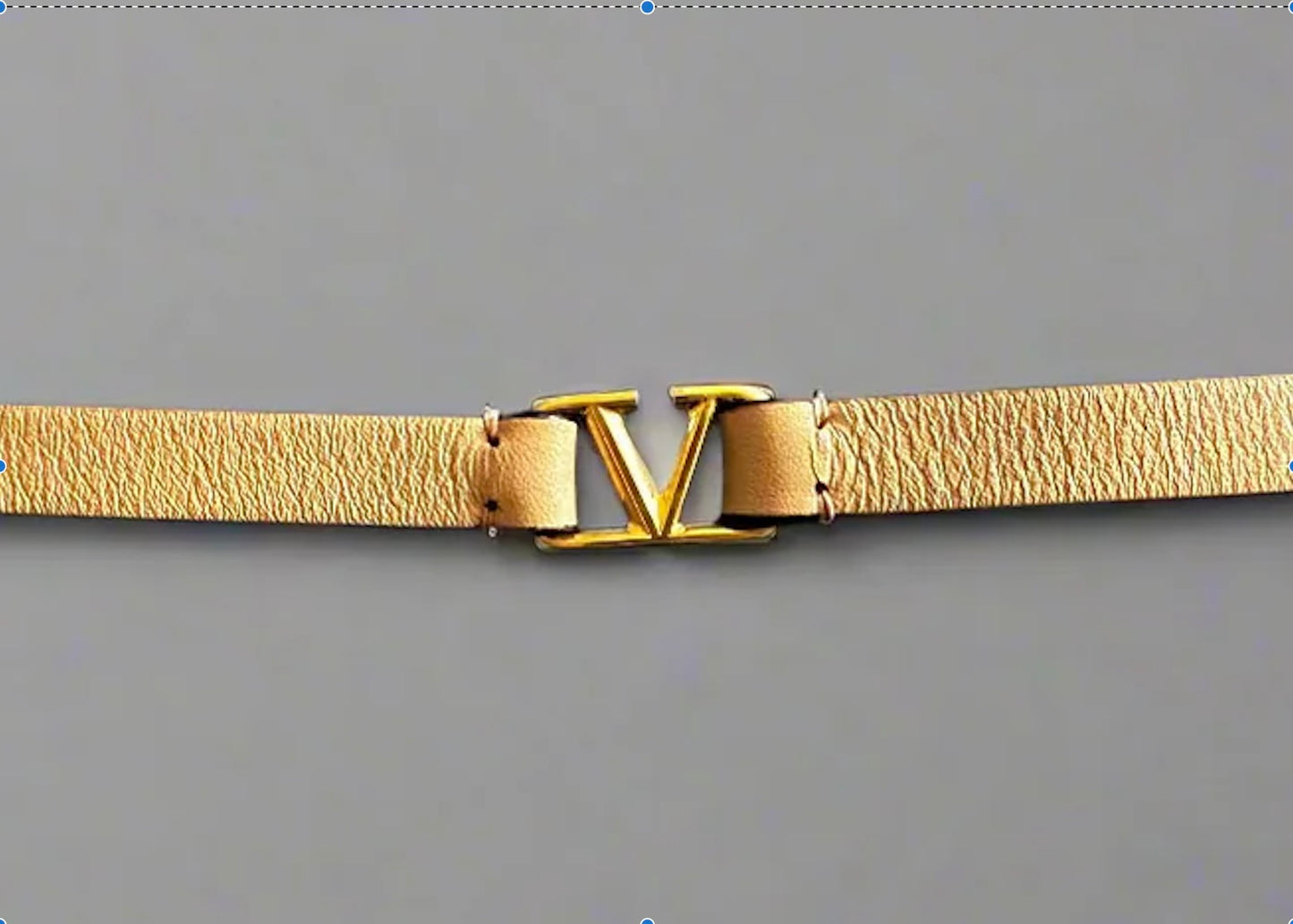 Valentino Garavani V-Logo Pink Leather Bracelet