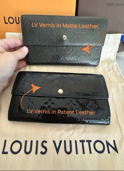 Louis Vuitton Long Sara Wallet in SHINY Black Vernis Patent Leather