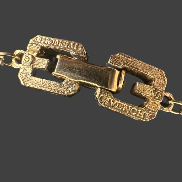 Givency Gold Geometric Pendant on original Brand-Stamped 15” chain