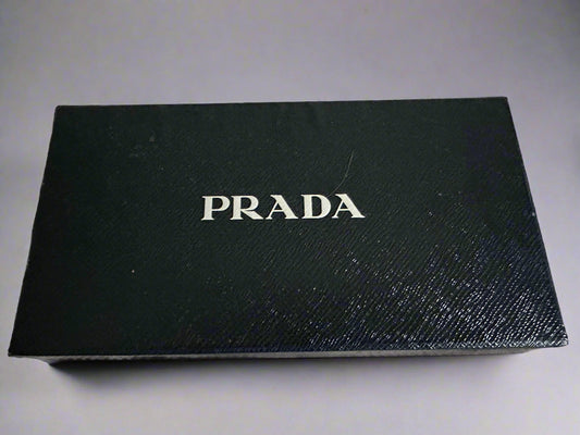 PRADA Double Snap Long Wallet in Black Saffiano Leather with Original box and tags