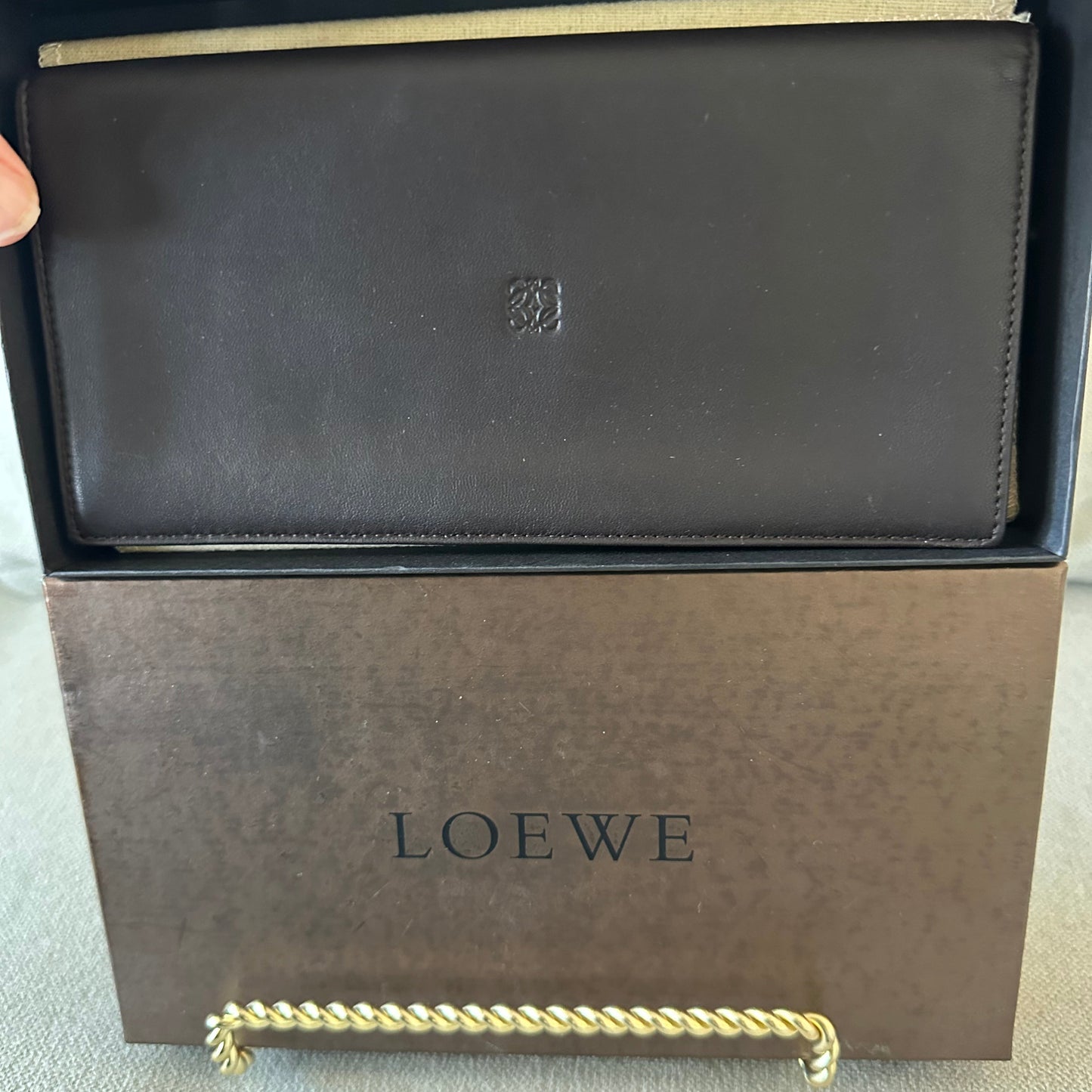 NEW! Loewe Black Long Wallet in Soft-Grained Calfskin Leather