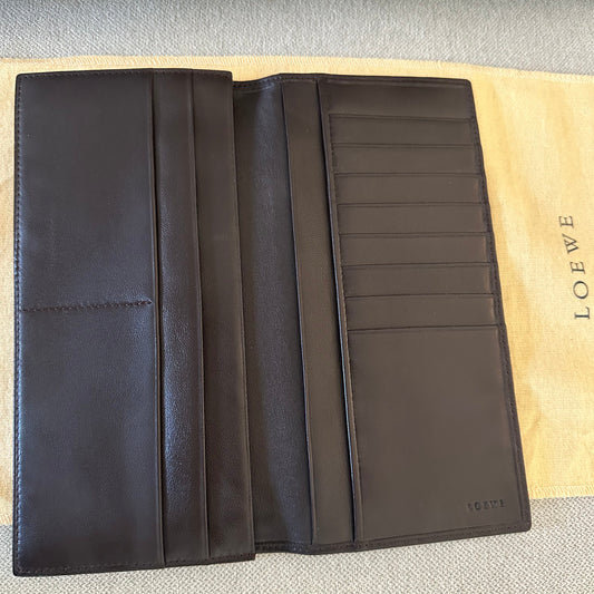 NEW! Loewe Black Long Wallet in Soft-Grained Calfskin Leather