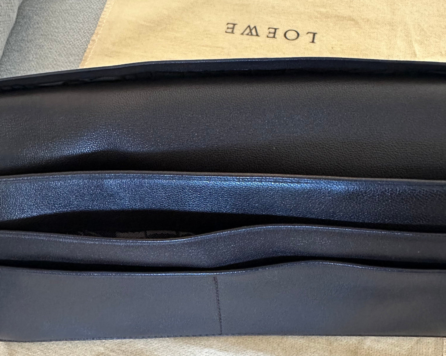 NEW! Loewe Black Long Wallet in Soft-Grained Calfskin Leather