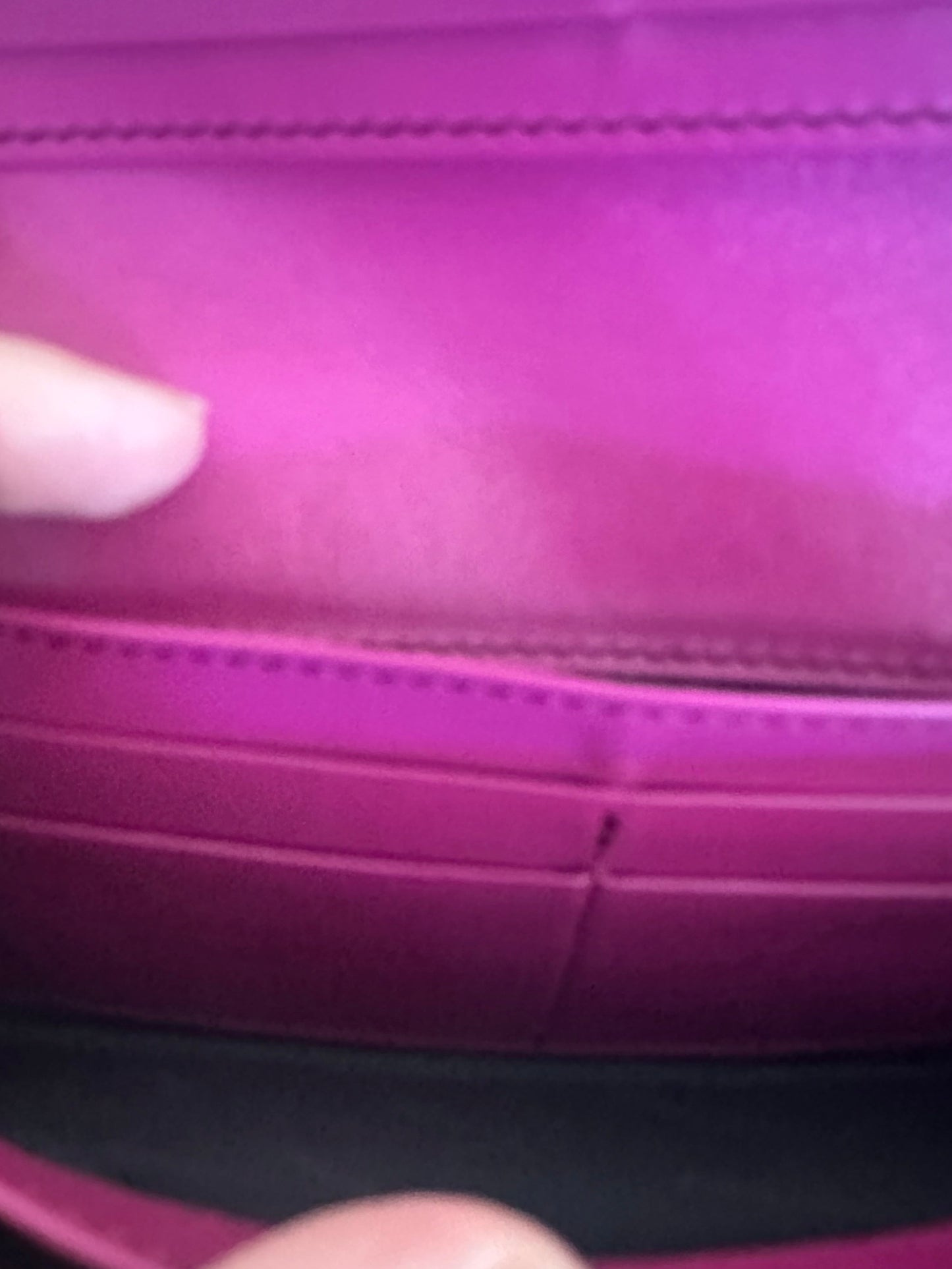 Burberry Pink and Tan Novo Check long Wallet with Gold Chain