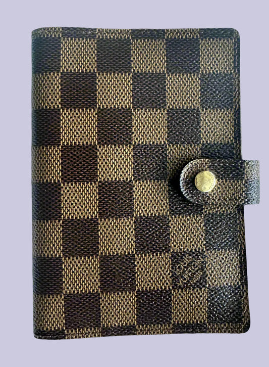 Louis Vuitton Damier Agenda - small ring with original stickers and inserts