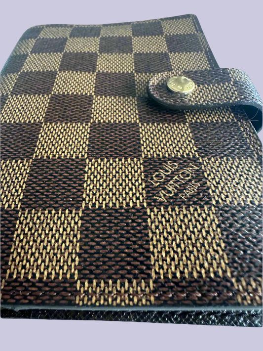 Louis Vuitton Damier Agenda - small ring with original stickers and inserts
