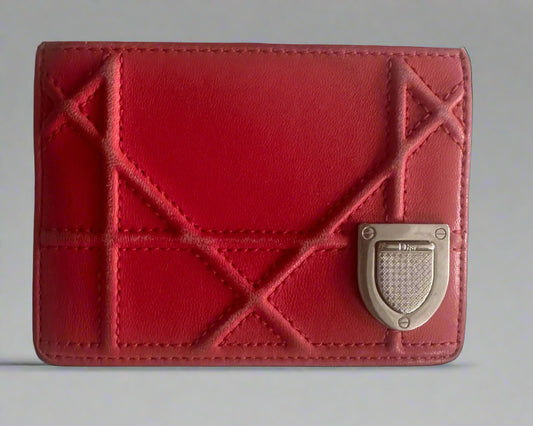 Christian Dior Magenta Pink Leather Card Case