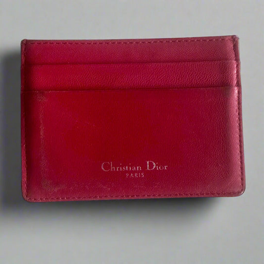 Christian Dior Magenta Pink Leather Card Case