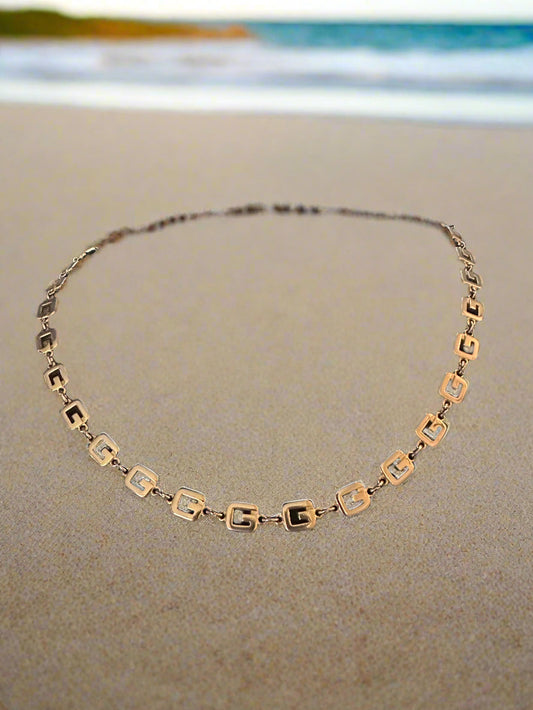 Vintage Givency Necklace in Signature "G" Link Chain Motif - LONG