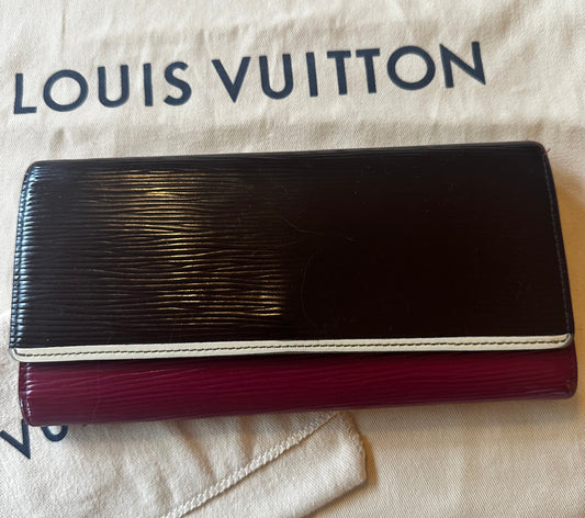 Louis Vuitton Tri-Color Porte Feuille Flore Epi Leather Long Snap/Flap Wallet