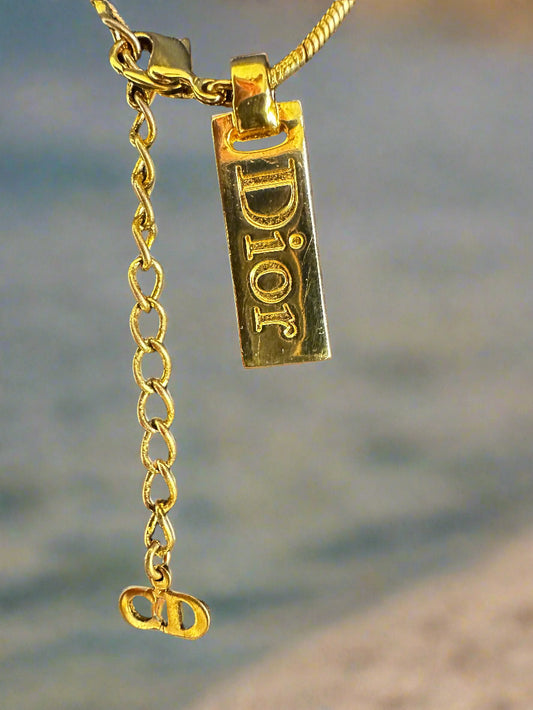 Christian Dior Necklace with Branded "DIOR" ID tag