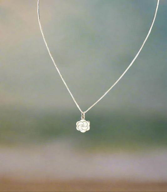 Upcycled Camilla Charm on unbranded 18" Sterling Silver Necklace
