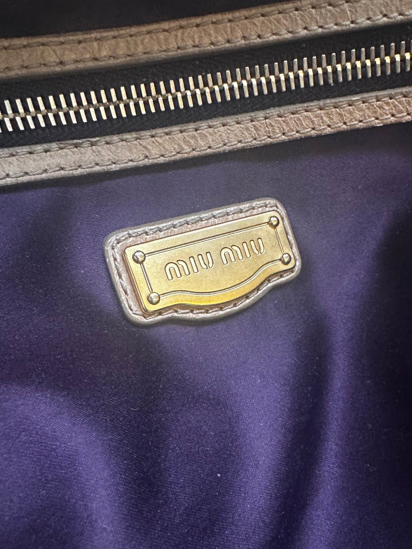 Mui Mui Matelasse Hand Bag Leather 2way
