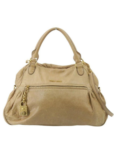 Mui Mui Matelasse Hand Bag Leather 2way