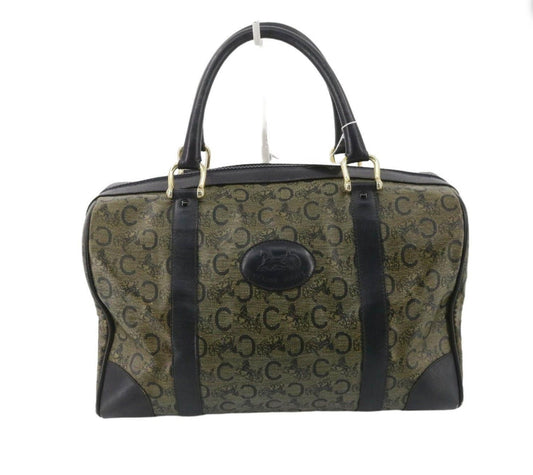 Céline CELINE Horse Carriage Macadam Canvas Hand Bag with Leather trim