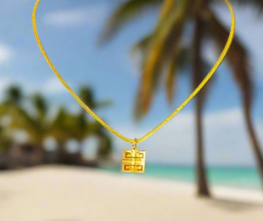 Givency Gold Geometric Pendant on original Brand-Stamped 15” chain